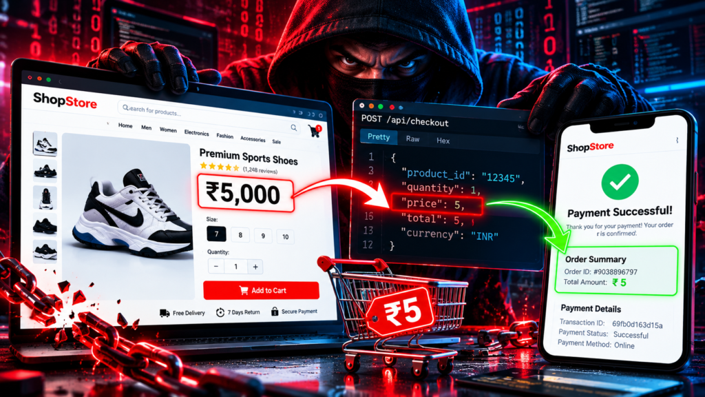 E-commerce order total manipulation security vulnerability